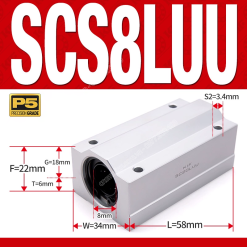 Con trượt tròn thân dài SCS8LUU (Gối trượt tròn mặt vuông)