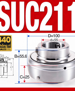 Vòng bi gối SUC211 (Inox 440C - Đường kính trong 55 mm)