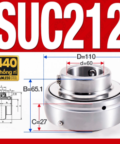 Vòng bi gối SUC212 (Inox 440C - Đường kính trong 60 mm)