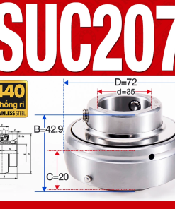 Vòng bi gối SUC207 (Inox 440C - Đường kính trong 35 mm)