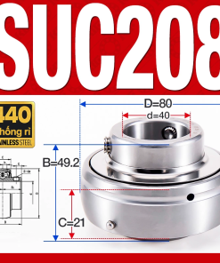 Vòng bi gối SUC208 (Inox 440C - Đường kính trong 40 mm)