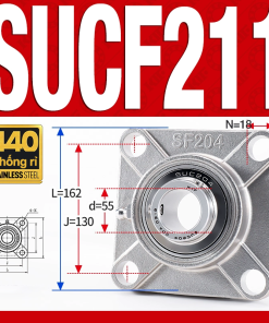 Gối đỡ vòng bi SUCF211 (Inox 440C - Đường kính trong 55 mm)
