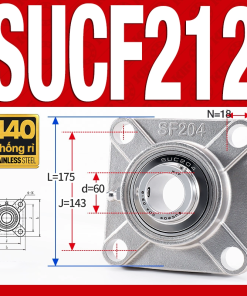 Gối đỡ vòng bi SUCF212 (Inox 440C - Đường kính trong 60 mm)