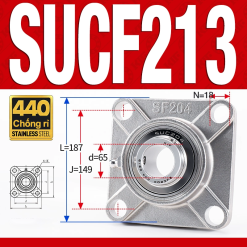 Gối đỡ vòng bi SUCF213 (Inox 440C - Đường kính trong 65 mm)