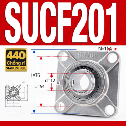 Gối đỡ vòng bi SUCF201 (Inox 440C - Đường kính trong 12 mm)