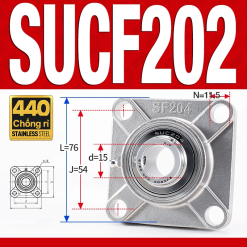 Gối đỡ vòng bi SUCF202 (Inox 440C - Đường kính trong 15 mm)
