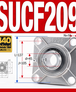 Gối đỡ vòng bi SUCF209 (Inox 440C - Đường kính trong 45 mm)