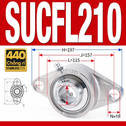 Gối đỡ vòng bi SUCFL210 (Inox 440C - Đường kính trong 50 mm)