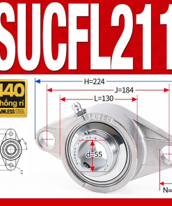 Gối đỡ vòng bi SUCFL211 (Inox 440C - Đường kính trong 55 mm)