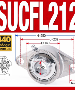 Gối đỡ vòng bi SUCFL212 (Inox 440C - Đường kính trong 60 mm)