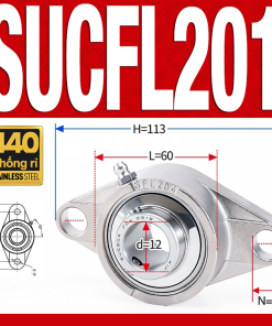 Gối đỡ vòng bi SUCFL201 (Inox 440C - Đường kính trong 12 mm)