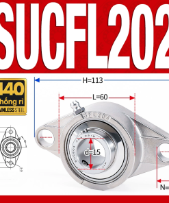 Gối đỡ vòng bi SUCFL202 (Inox 440C - Đường kính trong 15 mm)