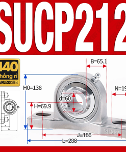Gối đỡ vòng bi SUCP212 (Inox 440C - Đường kính trong 60 mm)