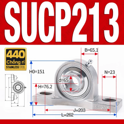Gối đỡ vòng bi SUCP213 (Inox 440C - Đường kính trong 65 mm)