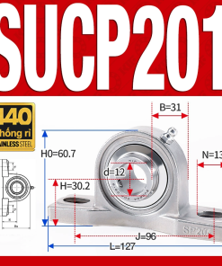 Gối đỡ vòng bi SUCP201 (Inox 440C - Đường kính trong 12 mm)