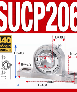 Gối đỡ vòng bi SUCP206 (Inox 440C - Đường kính trong 30 mm)