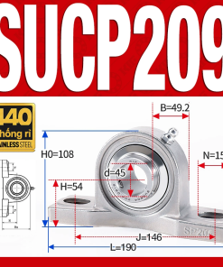 Gối đỡ vòng bi SUCP209 (Inox 440C - Đường kính trong 45 mm)