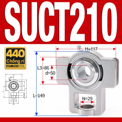 Gối đỡ vòng bi SUCT210 (Inox 440C - Đường kính trong 50 mm)