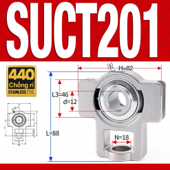 Gối đỡ vòng bi SUCT201 (Inox 440C - Đường kính trong 12 mm)