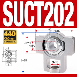 Gối đỡ vòng bi SUCT202 (Inox 440C - Đường kính trong 15 mm)