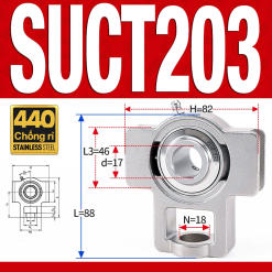 Gối đỡ vòng bi SUCT203 (Inox 440C - Đường kính trong 17 mm)