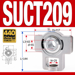 Gối đỡ vòng bi SUCT209 (Inox 440C - Đường kính trong 45 mm)
