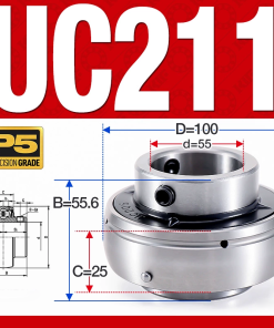 Vòng bi gối UC211 (Tiêu chuẩn - Đường kính trong 55 mm)