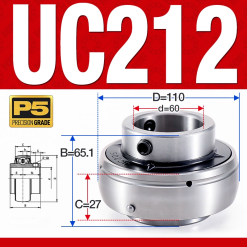 Vòng bi gối UC212 (Tiêu chuẩn - Đường kính trong 60 mm)