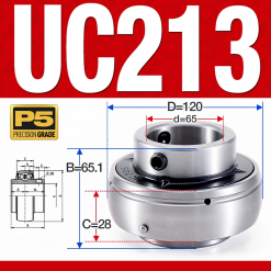 Vòng bi gối UC213 (Tiêu chuẩn - Đường kính trong 65 mm)