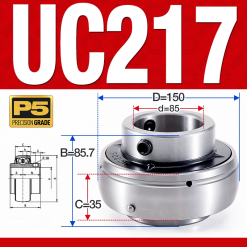 Vòng bi gối UC217 (Tiêu chuẩn - Đường kính trong 85 mm)