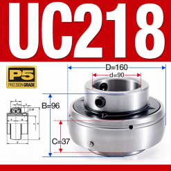 Vòng bi gối UC218 (Tiêu chuẩn - Đường kính trong 90 mm)