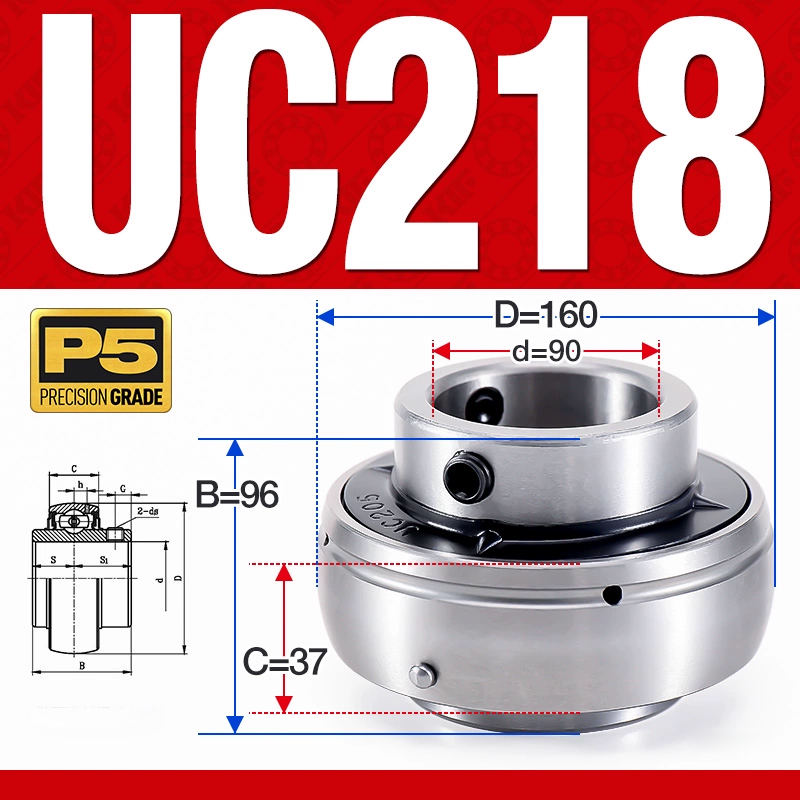 Vòng bi gối UC218 (Tiêu chuẩn - Đường kính trong 90 mm)