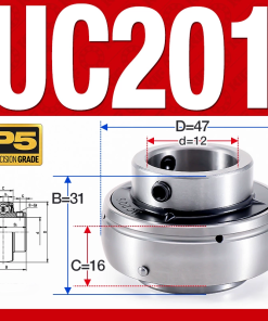 Vòng bi gối UC201 (Tiêu chuẩn - Đường kính trong 12 mm)