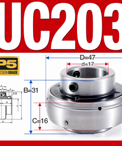 Vòng bi gối UC203 (Tiêu chuẩn - Đường kính trong 17 mm)