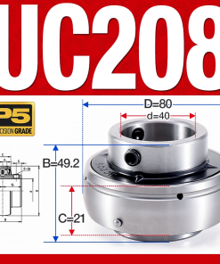 Vòng bi gối UC208 (Tiêu chuẩn - Đường kính trong 40 mm)