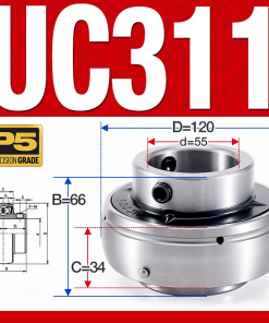 Vòng bi gối UC311 (Dày nặng - Đường kính trong 55 mm)