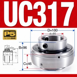 Vòng bi gối UC317 (Dày nặng - Đường kính trong 85 mm)
