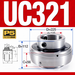 Vòng bi gối UC321 (Dày nặng - Đường kính trong 105 mm)