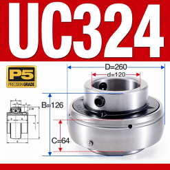 Vòng bi gối UC324 (Dày nặng - Đường kính trong 120 mm)