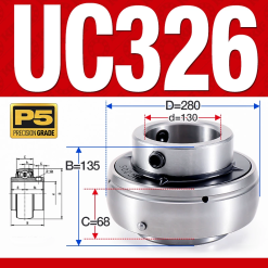 Vòng bi gối UC326 (Dày nặng - Đường kính trong 130 mm)