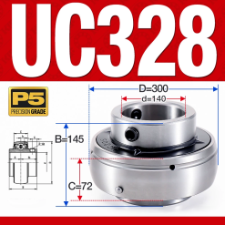 Vòng bi gối UC328 (Dày nặng - Đường kính trong 140 mm)