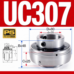 Vòng bi gối UC307 (Dày nặng - Đường kính trong 35 mm)