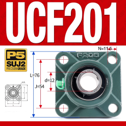 Gối đỡ vòng bi UCF201 (Tiêu chuẩn - Đường kính trong 12 mm)