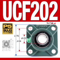 Gối đỡ vòng bi UCF202 (Tiêu chuẩn - Đường kính trong 15 mm)