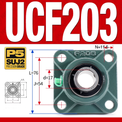 Gối đỡ vòng bi UCF203 (Tiêu chuẩn - Đường kính trong 17 mm)