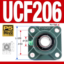 Gối đỡ vòng bi UCF206 (Tiêu chuẩn - Đường kính trong 30 mm)