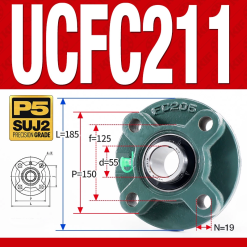 Gối đỡ vòng bi UCFC211 (Tiêu chuẩn - Đường kính trong 55 mm)