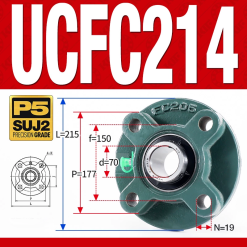 Gối đỡ vòng bi UCFC214 (Tiêu chuẩn - Đường kính trong 70 mm)