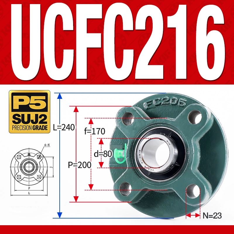 Gối đỡ vòng bi UCFC216 (Tiêu chuẩn - Đường kính trong 80 mm)