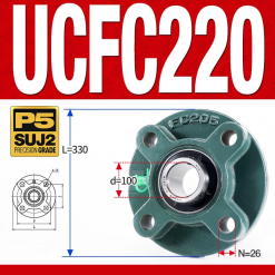 Gối đỡ vòng bi UCFC220 (Tiêu chuẩn - Đường kính trong 00 mm)
